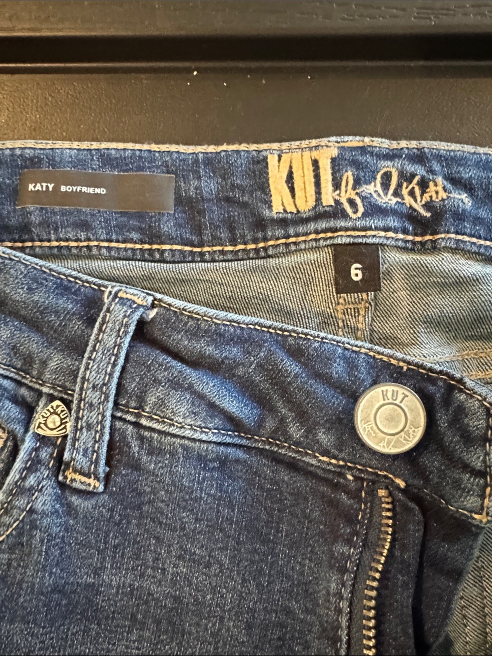 Kut from the Kloth Boyfriend Jeans - Dark Indigo Blue